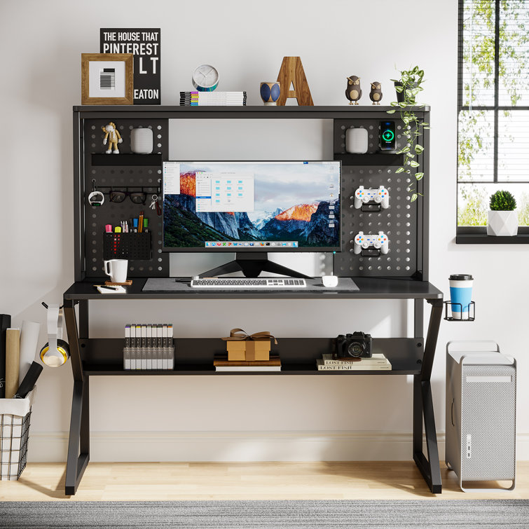 Inbox Zero Jimme Gaming Desk with Hutch Wayfair